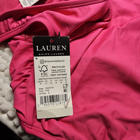 1Lauren Ralph Lauren Women's Pink Swimsuit size 8 - Picture 7 of 9